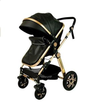 Imagem de Carrinho de Bebê Preto Club Baby com Alça e Selo Inmetro  Conforto e E