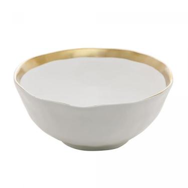 Imagem de Bowl de Porcelana Dubai Branco e Dourado 15x6cm Wolff