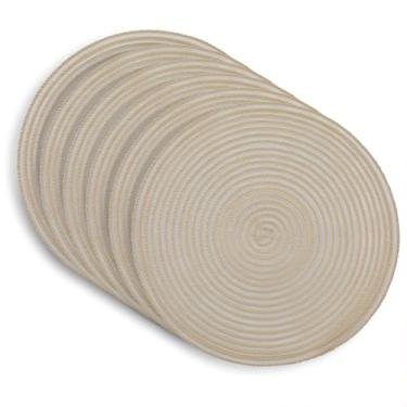 Imagem de Conjunto de 6 tapetes de mesa resistentes ao calor de 38 x 38 cm para 6 unidades de cozinha e sala de jantar, estilo moderno, fácil de limpar, durável e elegante