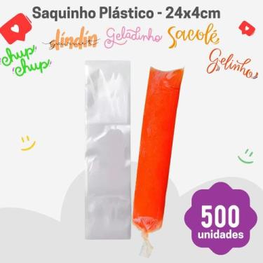 Imagem de Saquinho com 500 unid Para Geladinho Gourmet, sacolé Gelinho 4x24cm - 