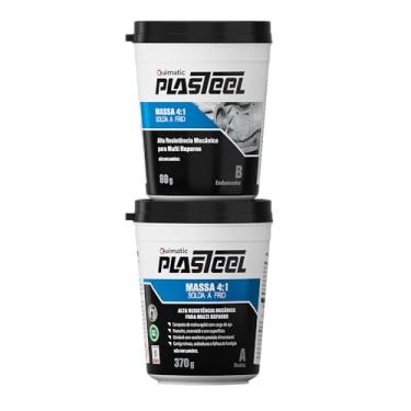 Imagem de Plasteel Massa 4:1 Solda a Frio 450 g Quimatic Tapmatic, cinza escuro