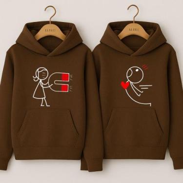Imagem de Moletom Canguru Casal Imã Coração Dias Dos Namorados Esposo Noivo Casa