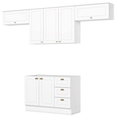 Imagem de Cozinha Modulada 4 Pecas 280 cm CE757 Americana Branco Henn