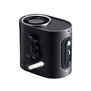 Imagem de OATSBASF Ventilador de cintura portátil de 6000 mAh, ventilador pessoal de cinto vestível com clipe com 100 velocidades, cabo de carregamento retrátil tipo C e luz LED, resfriamento 21H para