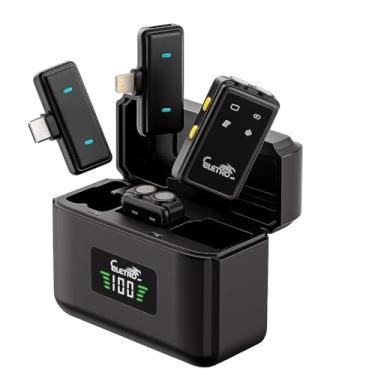 Imagem de Microfone de Lapela Sem Fio Conexão Dupla com Redução de Ruído