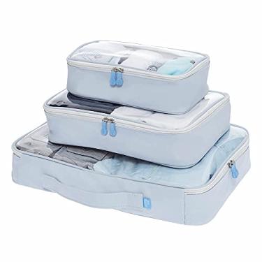 Imagem de Conjunto Kit Organizador De Malas Sweet Para Viagem 3 Peças cor:azul