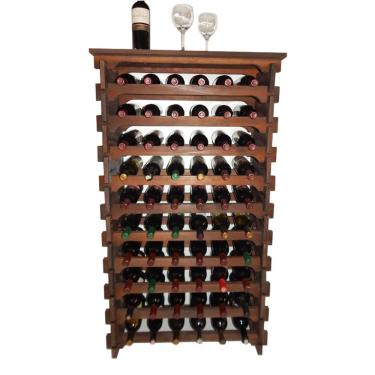 Imagem de Adega Madeira Vinho 60 Garrafas Mesinha Cor Embuia C06