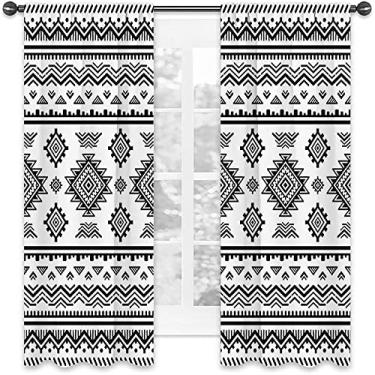 Imagem de Cortina blackout 99% asteca, padrão asteca, cortina colorida para sala de estar, L 106 x C 114 cm