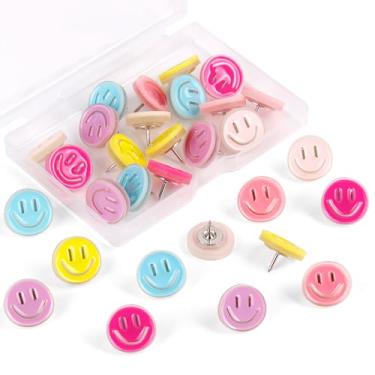Imagem de Pinos de pressão, 30 peças de pinos para quadro de cortiça tachinhas de polegar decorativas para parede de fotos, mapa, quadro de avisos, escritório ou casa (Mix)