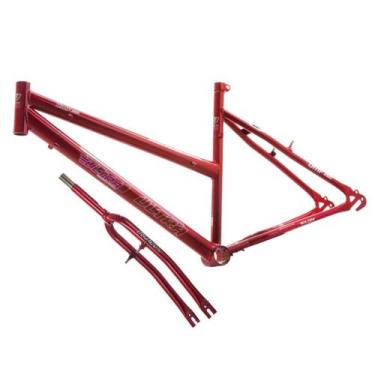 Imagem de Quadro Aro 26 Ultra Bikes em Aço Carbono com Garfo Feminino, Vermelho,