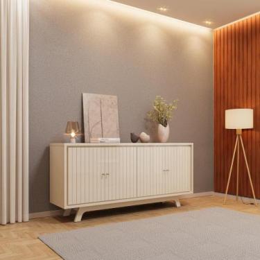 Imagem de Buffet 4 Portas com Frisos Decorativos e Prateleiras DJ Móveis Soleil 