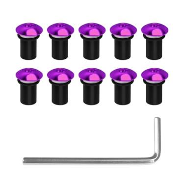 Imagem de Kit de parafusos de para-brisa de motocicleta com 10 peças, liga de alumínio, porcas de parafusos de montagem do corpo do para-brisas de motocicleta, compatível com capotas de motocicleta, parafusos