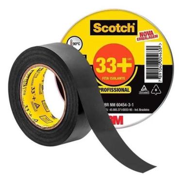 Imagem de Fita Isolante 3M 33+ NV  19mm x 20m  Profissional e Durável - 000021