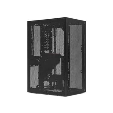 Imagem de SSUPD Capa Meshroom S V2 Mini-ITX para PC para jogos (SFF), painel de malha completa com cabo Riser PCIE 5.0, compatível ATX MB/RX9070/5090/280 mm AIO, USB Tipo-C (preto variante B)