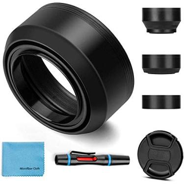 Imagem de Para-sol universal dobrável com tampa de lente central para câmera Canon Nikon Sony Pentax Olympus Fuji, 49mmm