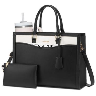 Imagem de Sacola para laptop LOVEVOOK Leather Office Work 15,6" preta