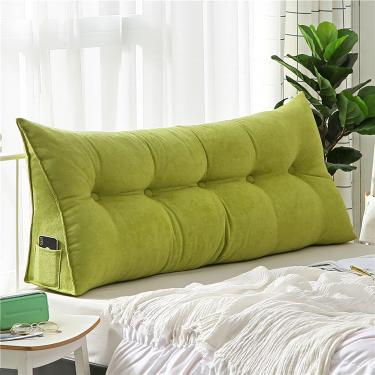 Imagem de Almofada De Leitura Para Cama E Sofá - Almofada De Sofá Triangular Com Cabeceira De Encosto, Almofada De Livro, Green, 60 * 50 * 20cm