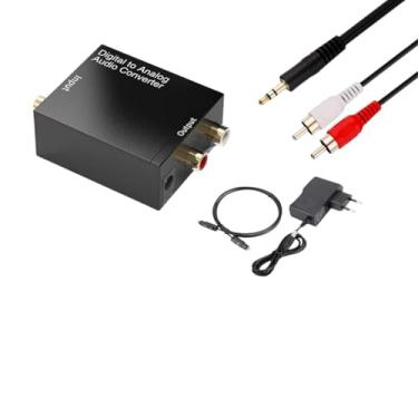 Imagem de Conversor de Áudio Óptico Toslink Digital para Analógico RCA Estéreo | Adaptador Coaxial com Fonte e Cabos Optico + P2 x 2RCA | Acessório Eletrônico Compatível com TV, Home Theater, Caixa de Som