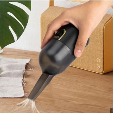 Imagem de Mini Aspirador de Pó Portátil USB Recarregável | Silencioso, Compacto e Eficiente | Ideal para Limpeza de Teclados, Carro, Escritório e Pequenos Eletrônicos (Preto)