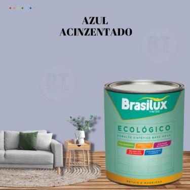 Imagem de Esmalte Sintético Brasilux Base Água Ecologico Cor Azul 800ML Brilhant
