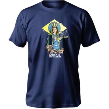 Imagem de Camiseta Católica De Nossa Senhora Padroeira Do Brasil Feminina E Masc