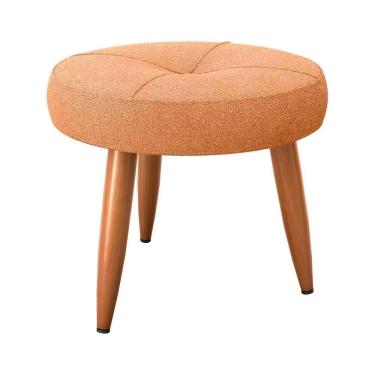 Imagem de Puff Baixo Decorativo Para Descanço Havana Matrix Boucle Mostarda