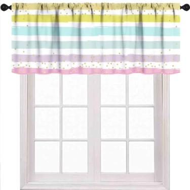 Imagem de Cortinas de arco-íris para crianças, saia boho, desenho pastel, bonito, colorido, céu nuvens, estrelas, tratamentos para quarto, sala de estar, café, banheiro, berçário, sala de aula, decoração de