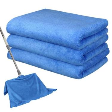 Imagem de Pano de limpeza Newwiee, microfibra extra grande, 3 peças, azul