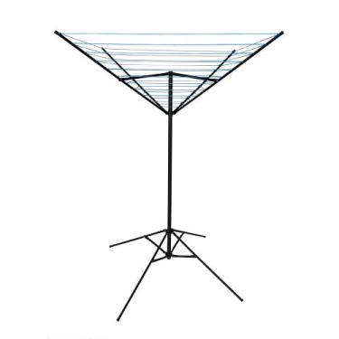 Imagem de Varal De Chão Aço Carbono Retrátil Giratório Reforçado 11 Cordas Duráv