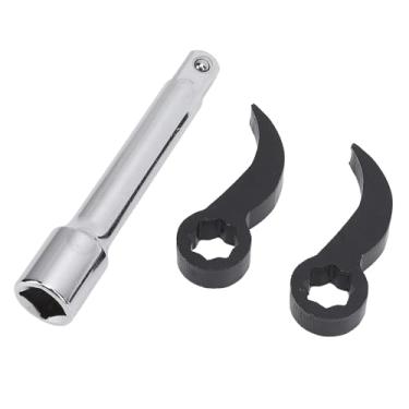 Imagem de aqxreight Adaptador de Chaves de Barra de Barra de Cabana de Alcance Adaptador Crowbar Ratchet 1/2 "D 8pt Perfil Quadrado ângulo Ajustável para Espaços Apertados Com 65mn