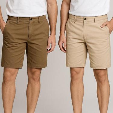 Imagem de Kit 2 Bermuda Colorida Sarja Jeans Masculino Diversas Cores - Prime St