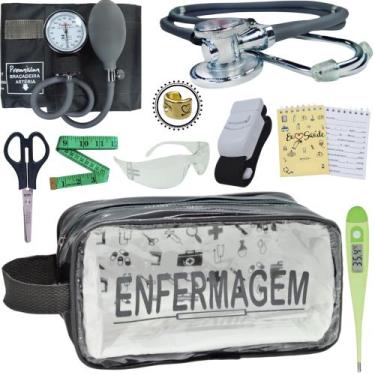 Imagem de Kit Academico Enfermagem Premium Preto Completo - Love Saude, CINZA TR
