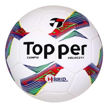 Imagem de Bola de Futebol Campo Topper Velocity Hybrid Oficial Profissional Tamanho 5 Costura Híbrida | Ideal para Treino, Jogo e Lazer.