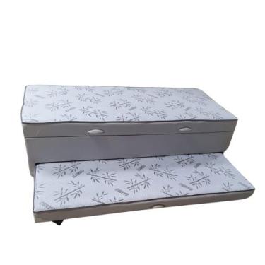 Imagem de Baú Conjugado Solteiro Com Cama Auxiliar - RN Cama Box, Branco