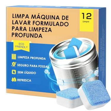 Imagem de Pastilhas para Limpeza de Máquina de Lavar Roupas – Kit com 12 Unidades | Limpa Máquina Eficiente para Tampa Frontal e Superior (Pastilhas para lavadora)