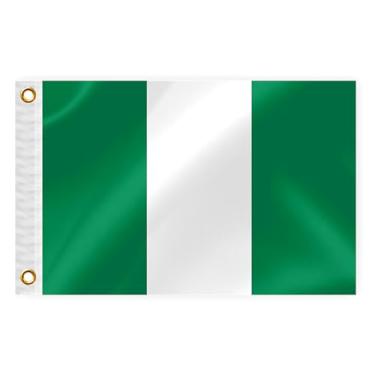 Imagem de Bandeira náutica de barco da Nigéria, 30,5 x 45,7 cm, dupla face, bandeira naval, nigerianos, nylon, pequeno, iate, vela, pontão, quadriciclo, caminhão, motocicleta, bandeira, com 2 ilhoses de latão