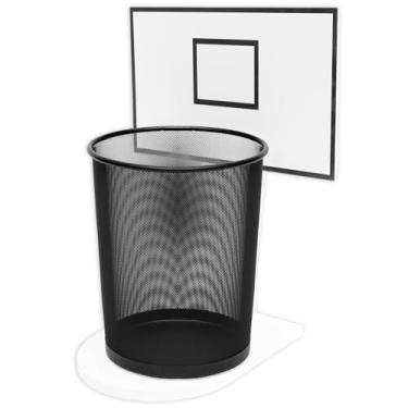 Imagem de Basketball Mini Stand, Trash Can Basketball Hoop (Excluding Trash Can), Fun Throwing Basketball Hoop, Hoop Wastebasket for Home, Kitchen, Living Room, Bedroom, Office, Coffee Shop, Gym, PVC Backboard