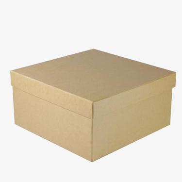 Imagem de Caixa de Presente Cartonada Rígida Premium 25x25x10 cm (Kraft)