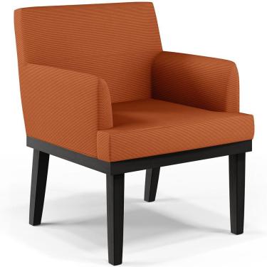 Imagem de Poltrona Decorativa Para Sala De Estar Base Preto Beatriz W01 Tecido Terracota - Lyam Decor