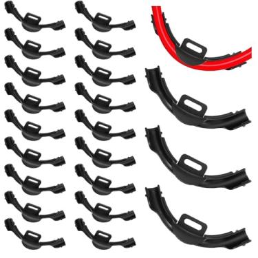 Imagem de 24 peças 3/20.3 cm - 1/5.1 cm Pex 90 graus cotovelo tubo plástico suporte curva preto acessórios pex grampos suporte de tubo 1/2 polegada