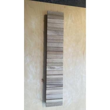 Imagem de GOGREEBELL Suporte de parede para piano | Suporte de parede dobrável com 8 ganchos | Ganchos para casaco resistentes. Madeira de acácia (cor original da madeira). Comprimento 75 cm