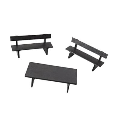 Imagem de oshhni Cadeira de mesa para casa de bonecas em miniatura, brinquedo versátil para decoração de casa de bonecas, minimodelo para terreno, jardim de fadas, Mesa E Cadeira