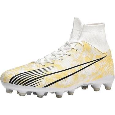 Imagem de Tênis de futebol masculinos de futebol com pontas longas, couro e borr