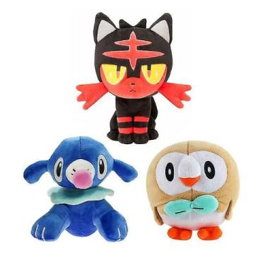 Imagem de Boneca de pelúcia Pokémon Sun & Moon 3 peças Litten Rowlet Popplio - G