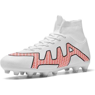 Imagem de Tênis de futebol masculinos de futebol com pontas longas, couro e borr