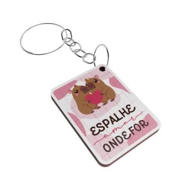 Imagem de Kit 100 Chaveiros MDF Dia dos Namorados - Deliquadros, CAPIVARAS