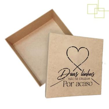 Imagem de Caixa Decorada Grande em MDF Duas Linhas Não Se Cruzam Por Acaso 30x30