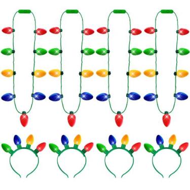 Imagem de Lembrancinhas de festa de Natal EOBOH 8 peças, colar e faixa de cabeça