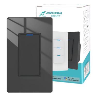 Imagem de Interruptor Inteligente Tecla Física 1 Botão Zigbee PRETO JWCOM SA-ZB2