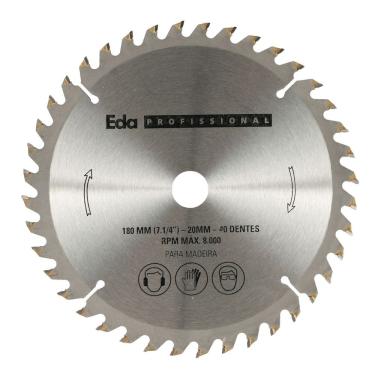 Imagem de SERRA CIRCULAR COM VIDIA PARA MADEIRA 7.1/4" X 40 D FURO 20 MM - EDA